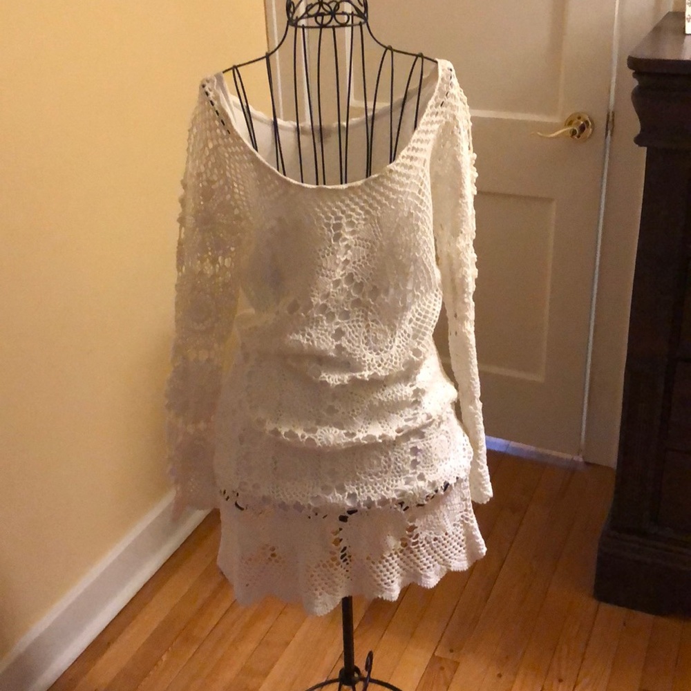 White crochet dress
